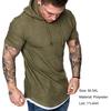 Men Shirt Hooded Short Sleeve Slim Design Male Casual Fashion Sports Shirt for Dating