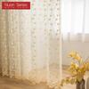 1PC Nuan Series Modern Artistic Luxury Window Tulle Translucent Ginkgo Leaf Embroidered Sheer Curtain for Living Room Bedroom Window Home Decor