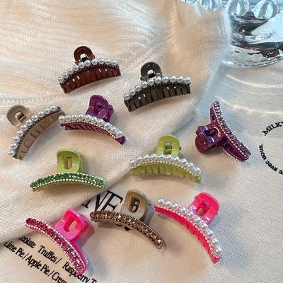 Classic Versatile Mini Pearl Hair Clips,Spring Sparkling Rhinestone & Colorful Accent Clips for Bangs, Flyaways & Stylish Hold