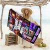 Gta Personalized Text Beach Towel Super Soft Microfiber Quickdry Fabric Perfect for Traveling Yoga Camping and Swimming