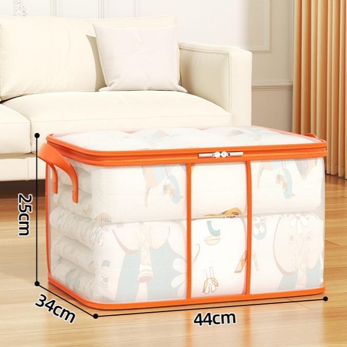 Geräumige PVC-Aufbewahrungstaschen, Ideal für Kleidung und Decken, Speziell für die Aufbewahrung von Bettwäsche entwickelt S orange