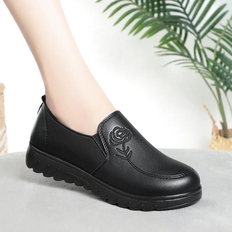 Fashion Spring Autumn Women's Flats Shoes Flower Women Round Toe Office Shoe Comfortable Women Shoes Casual Thick Sole Shoes for Women