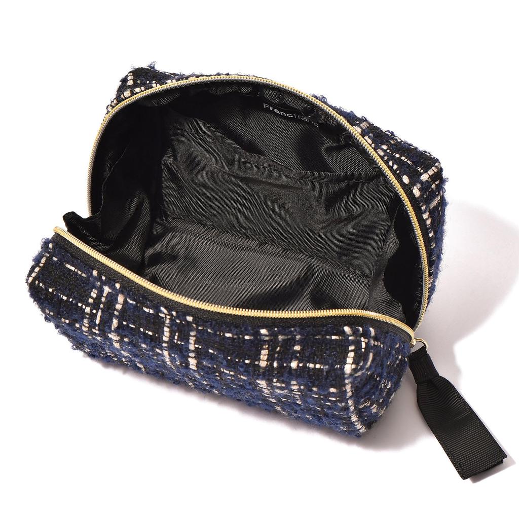 Francfranc Tweed Black Pouch, Small,