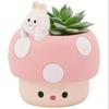 Polyresin Succulent Planters with Drainage Holes, Indoor Outdoor Small Plant Pots for Garden Decor & Gardening Gifts