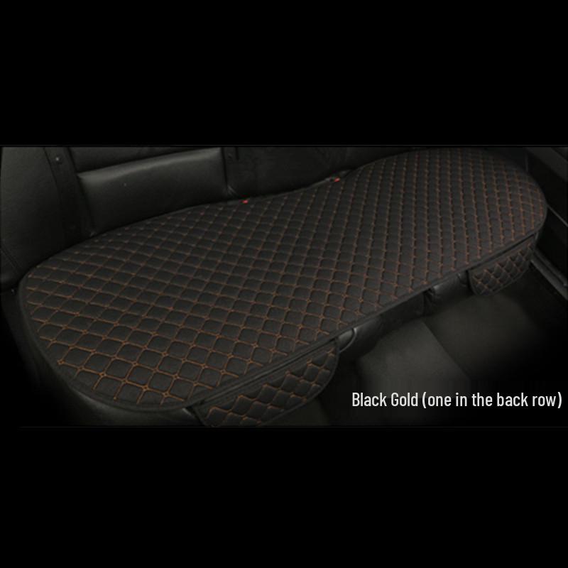 All-Season Breathable Linen Car Seat Cushion Set with Polka Dot Embroidery