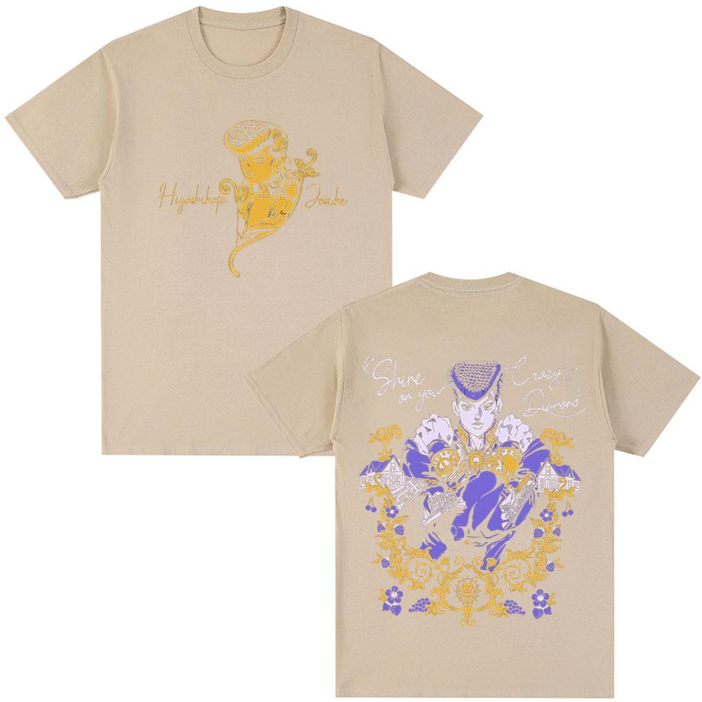 T-shirt Anime Le Bizzarre Avventure di JoJo Higashikata Josuke Magliette Manga Uomo Donna 100% Cotone Comfort Casual T-shirt Oversize