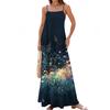 Women's Spring And Summer Casual Fashion Adjustable Suspender Printing Long Dress