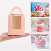 30pcs Cupcake Boxes Individual Cupcake Containers with Window Handle and Inserts Pink Gift Packing Box for Bakery Wrapping Party Favor Packing