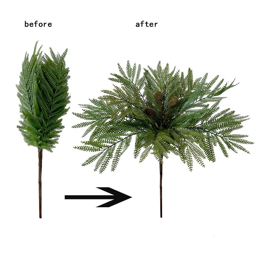 Artificial Green Plant Mimosa Herb Silicone Leaves Greenery Artificial Plants Fake Boston Fern for Home Indoor Outdoor Decor
