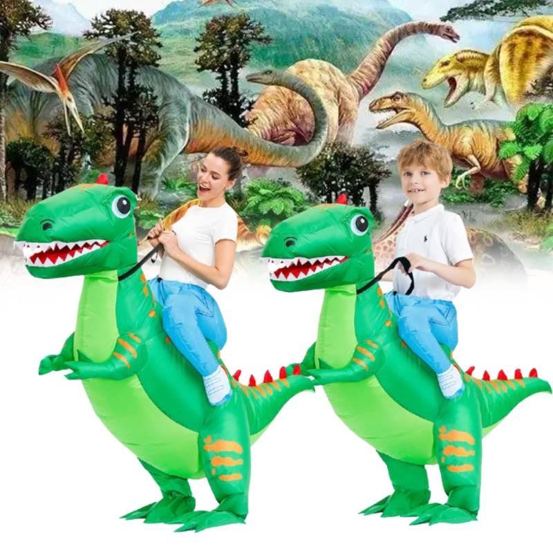 Inflatable Dinosaur Green Costume Adults Child Christmas Halloween Dress Up