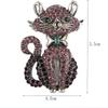 Fashion Full Rhinestone Cat Brooches For Women Clothing Coat Jewelry Accessries Gifts