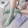 Women's Japanese JK Lace Mid-Calf Socks - Mushroom Edge, Ruched, White, Cute for Summer/Autumn