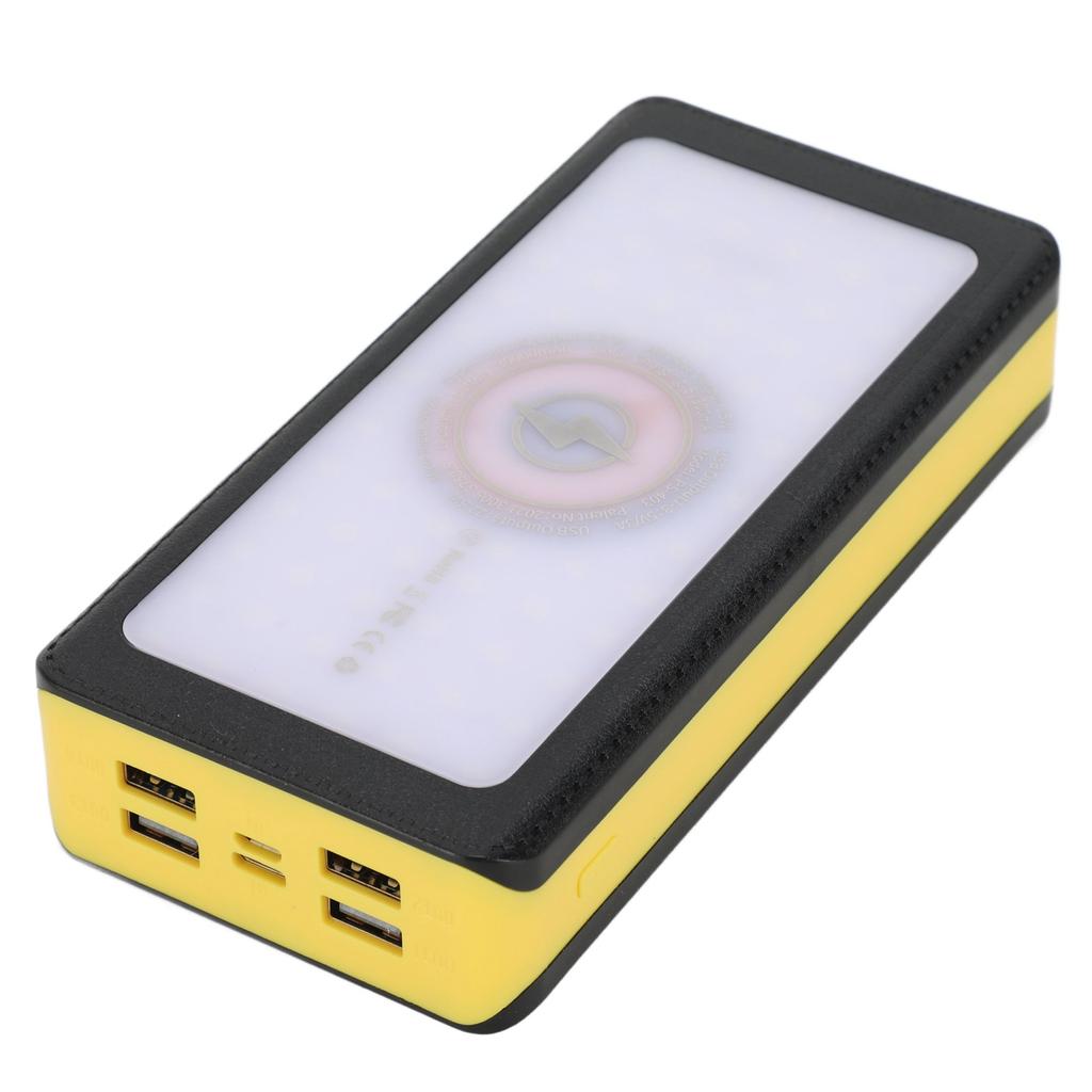 30000mAh Solar Power Bank 3 Lighting Modes 66LEDs 4 USB Output Ports 40W LED Power Bank for Camping