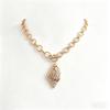 Elegant Peach Heart Hammered Necklace - Women's Clavicle Chain for Daily Wear