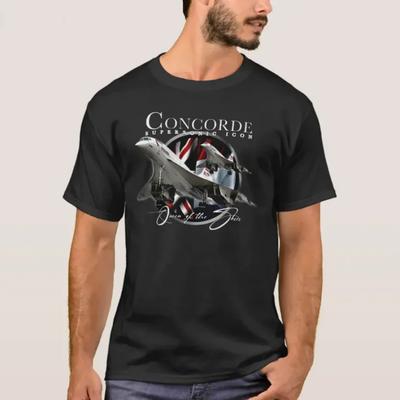 FrancoBritish Concorde Supersonic Airliner Aviation TShirt 100 Cotton ONeck Short Sleeve Casual Unisexs Tshirt Size S3XL