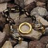 One Viking wolf head stainless steel chain bracelet, a cool hip-hop retro men's accessory, a punk fashion men's amulet bracelet.