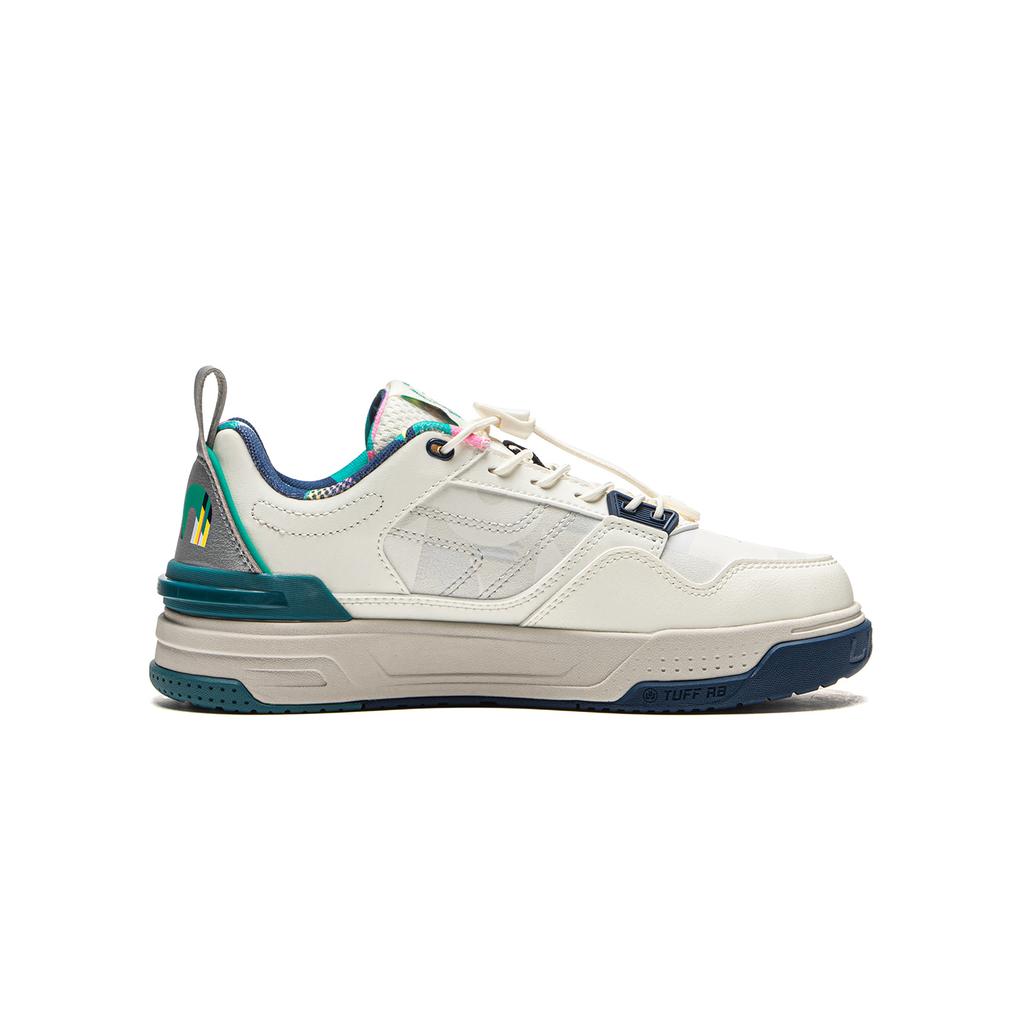 Li Ning Kinder Buchstabenmuster Bestickt Rutschfest Langlebig Rebound-Unterstützung Low-Top Kinder Skateschuhe Kinder Skateschuhe Off-White YKCU124-17