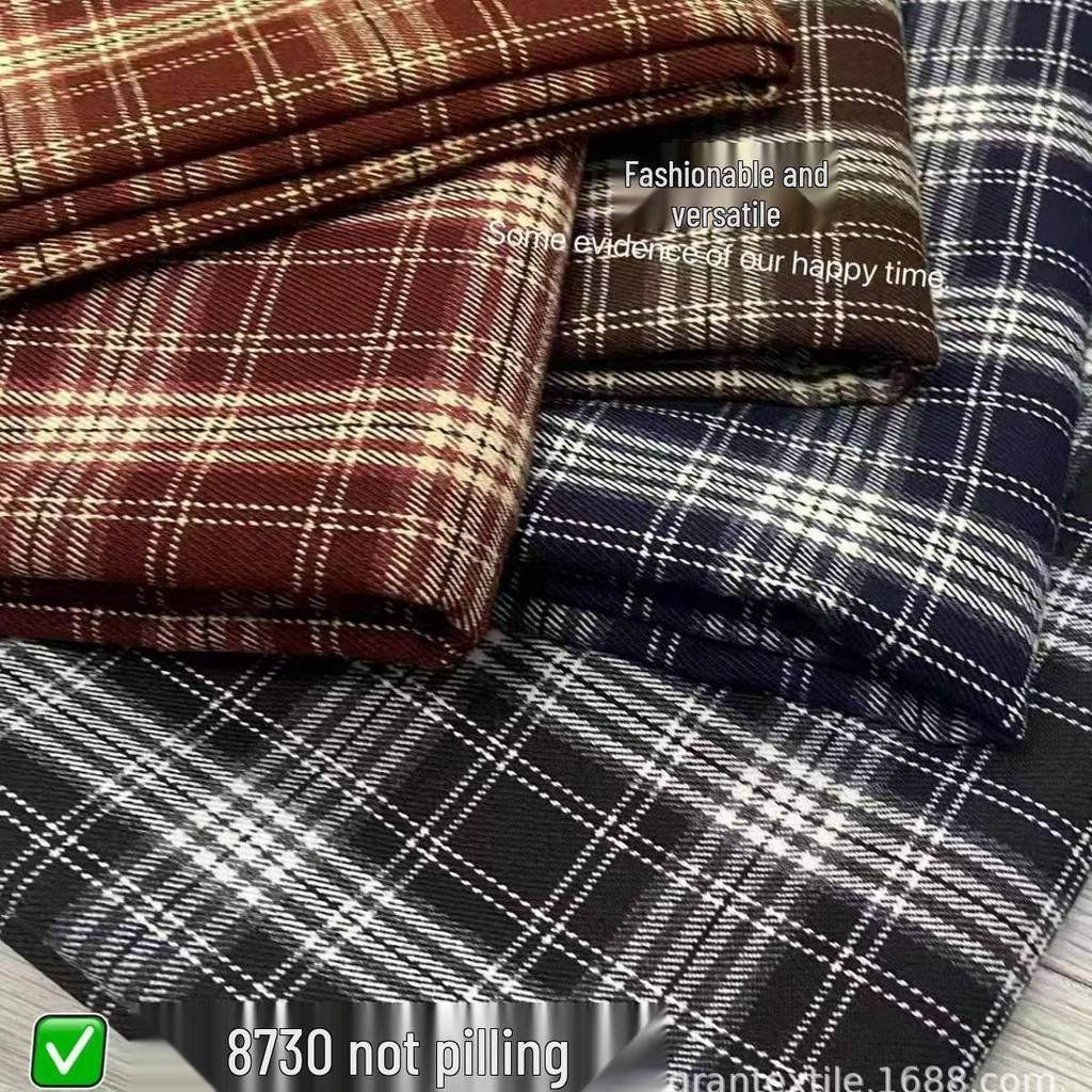 Spring/Summer Plaid Women's Skirt Pants & Shirt - Trendy Woven Fabric for Children's Wear