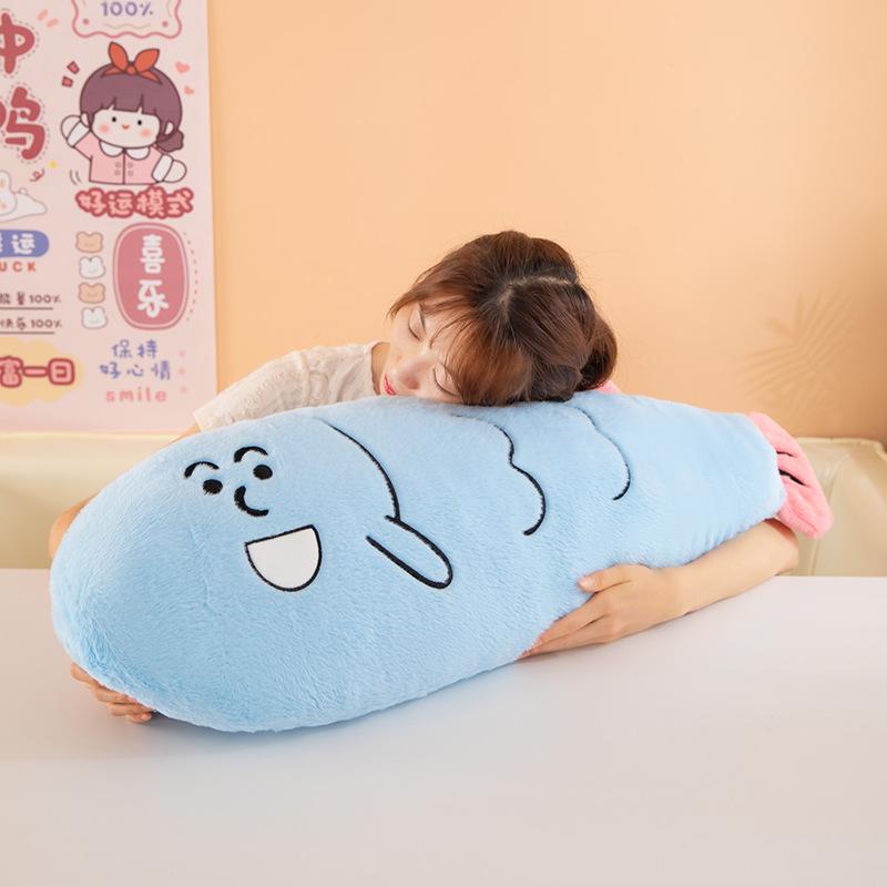 Internet celebrity fish throw pillow fish handsome doll plush toy sand sculpture bed sleeping doll children holiday gift