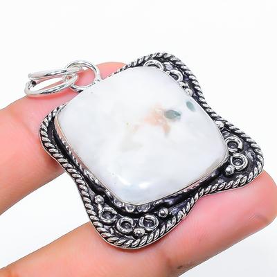 Natural Rainbow Moonstone Gemstone 925 Sterling Silver Pendant 2.01" R7q03