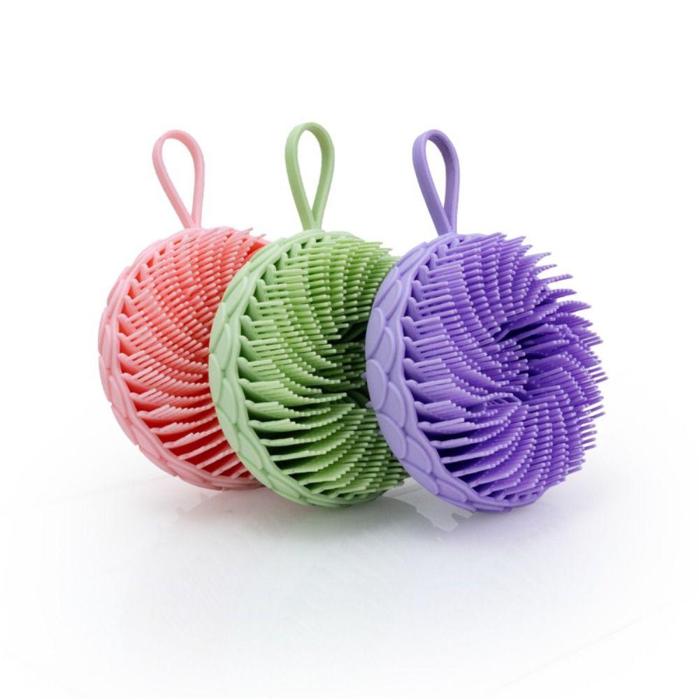 Lotus Shape Silicone Shampoo Brush Double Side Shower Brush Soft Bath Scalp Massage Brush  Spa