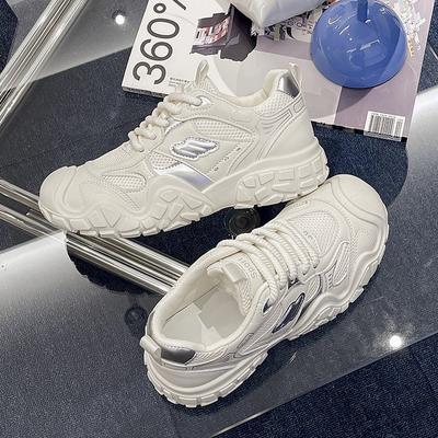 Chaussures de papa pour femmes été maille respirante 2025 nouveau printemps et automne explosion alpinisme semelle épaisse rehaussante chaussures de sport décontractées