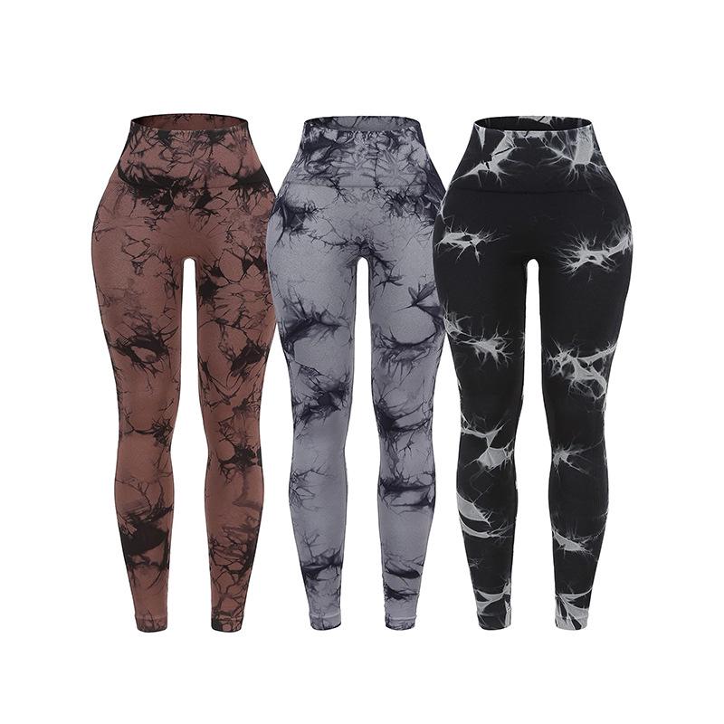 European & American Tie-Dye High-Waist Seamless Yoga Pants