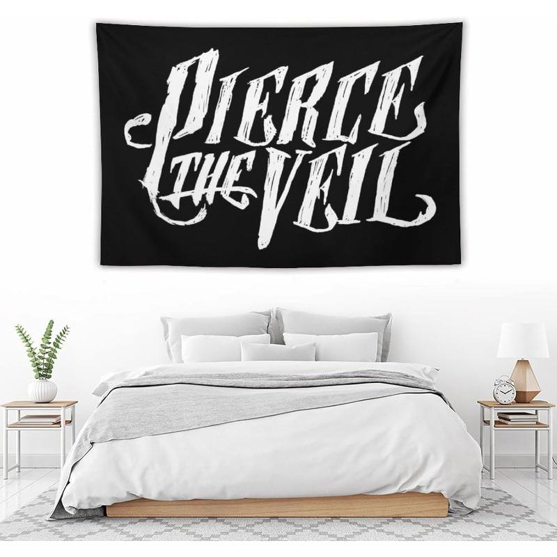 

VIKAMA Pierce The Veil Band Tapestry Punk Rock Design Perfect For Music Fan Decor Bedroom Wall Styling and Photo Backdrops 74x94cm(29x37in)