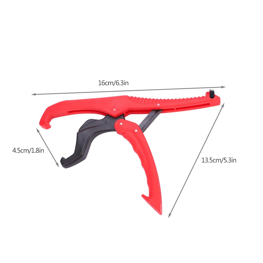 Fishing Gripper Gear Tool ABS Grip Tackle Holder Fish Clamp with Adjustable Rope (Red, S)