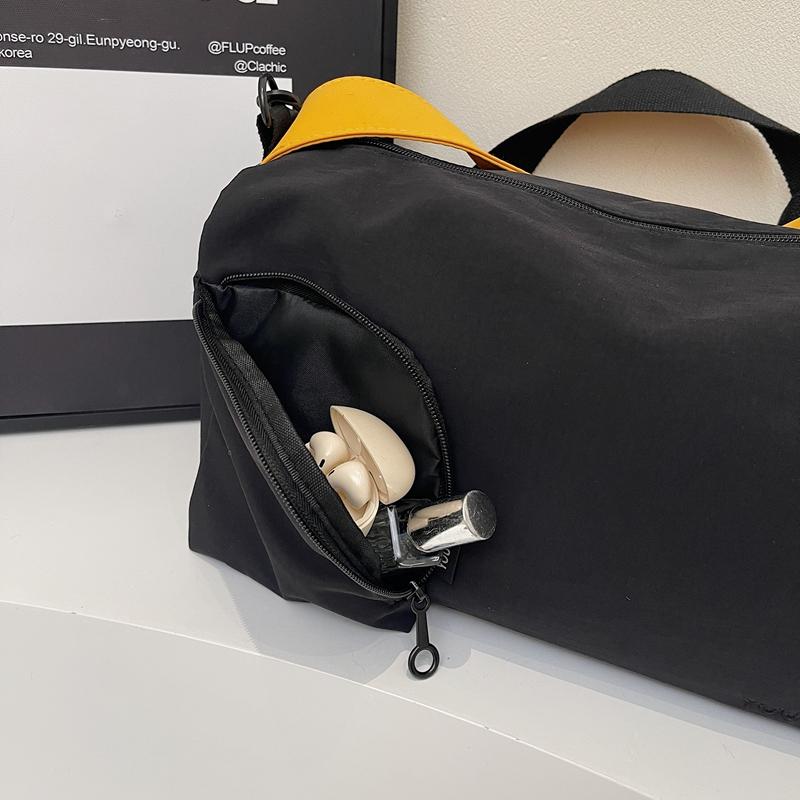 Sports Style Large Capacity Fitness Bag Contrast Color Design Shoulder Crossbody Bag Pillow Bag