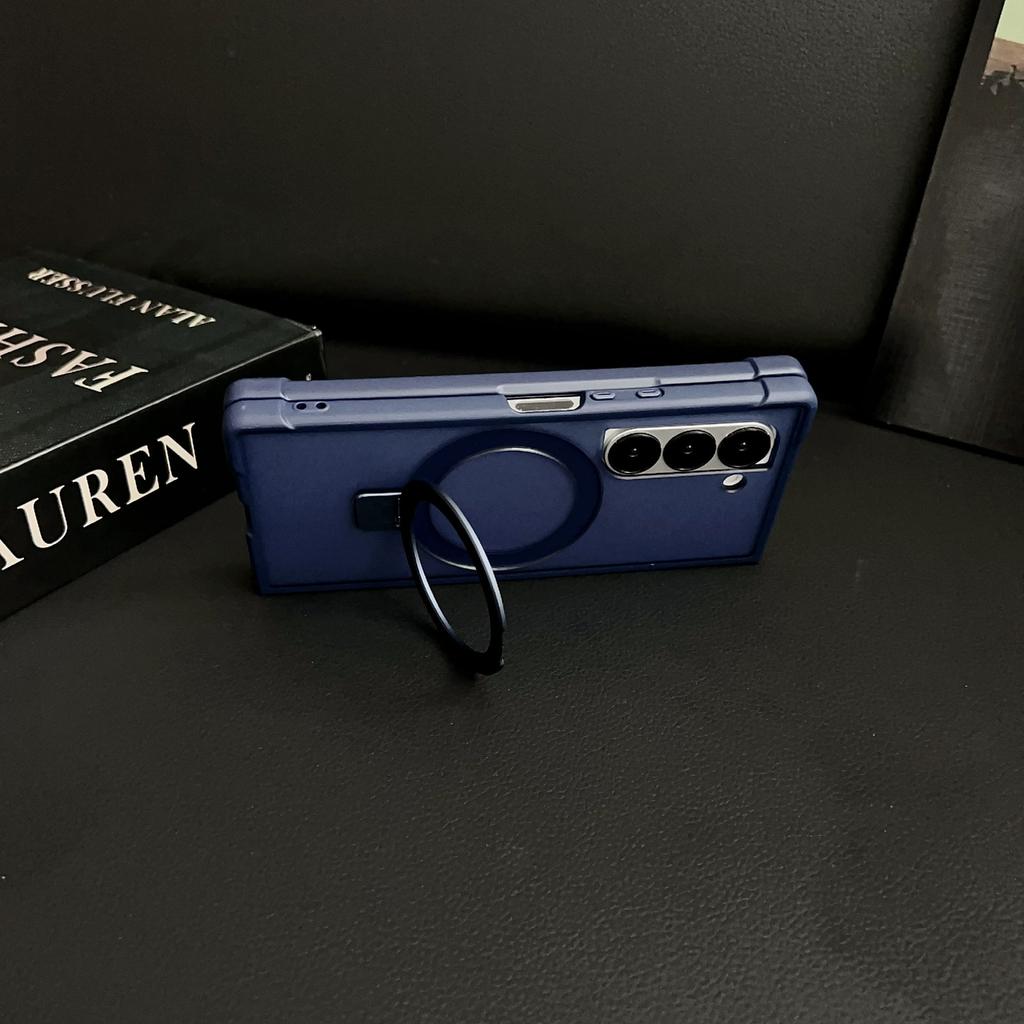 For Samsung Galaxy Z Fold6 5G Magnetic Case Kickstand Shockproof Matte PC+TPU Phone Cover