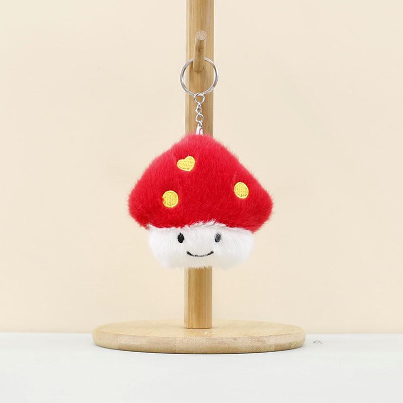 Adorable Plush Mushroom Keychain Cartoon Stuffed Toy For Girls Cute Gift Accessory