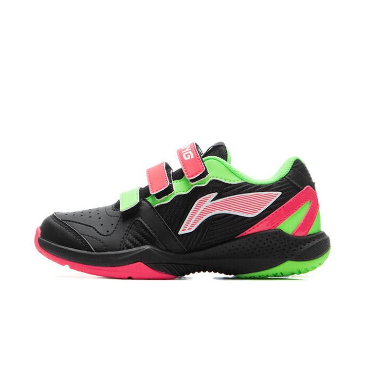 Li Ning Thunder Jr. Seamless Fashionable Anti-Slip Durable Badminton Low-Top Training Shoes Kids sneaker Black AYTV012-4
