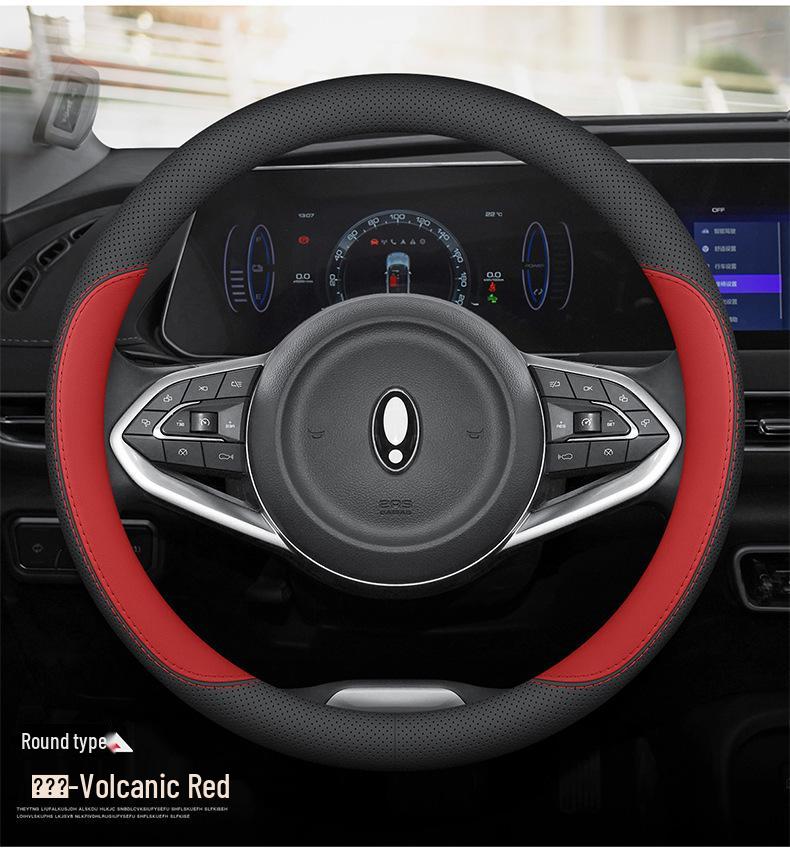 ORA Cat Leather Steering Wheel Cover - Ultra-thin, Anti-slip, Genuine Leather for Good Cat, Lightning Cat, Ballet Cat GT, IQ, Black Cat.