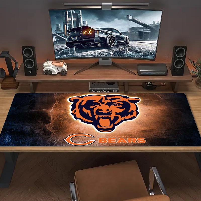 Chicago Bears Logo Color Mouse Pad Large Gaming Table Cushion Non-slip Laptop Tablet Big Mousepad XXL Mat Mini PC Playmat With Lock edge