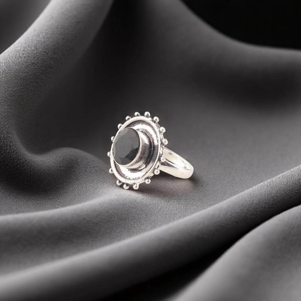 Black Onyx Gemstone 925 Sterling Silver Jewelry Handmade Ring Gift For Wedding RR-49-19