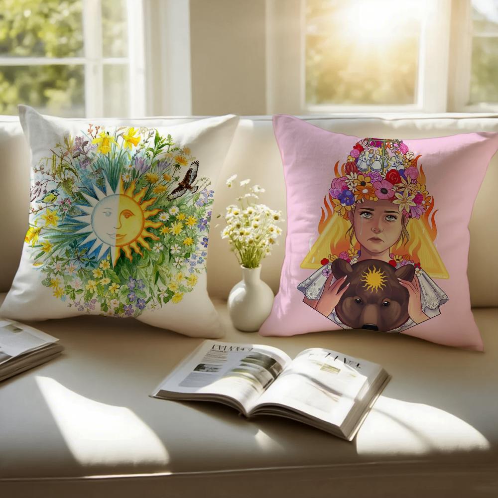 Nordic Midsummer Festival Cushion Cover Plush Fabric Soft Double Sided Print Home Sofa High Quality Cushion