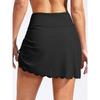 Women S Solid Drawstring Design Slim Fit Swim Shorts Skirt