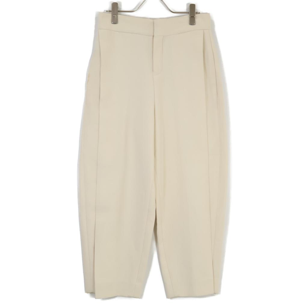 Chloe 14SPA21-14S132 Beige Acetate Light Crepe Pants Bottoms 34 beigeUsed