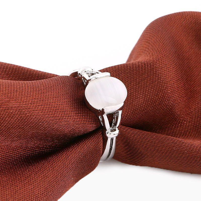 Glamour Steel Gift Engagement Ring With Bright Stone Silver Plated Fashion Jewelry