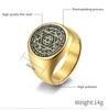 Vintage Six-pointed Star Stainless Steel Ring Gold Silver Solomon Seal Men Jewelry Gift Lucky Accessories