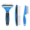 3Pcs/Set Pet Comb Set with Wide Edge, Pet Mat Remover Brush, Double-Sided Stainless Steel Undercoat Rake for Dogs And Cats Grooming