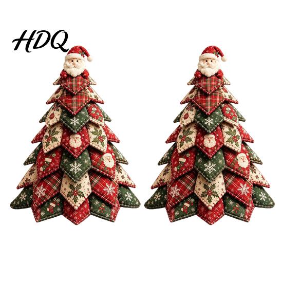 Festive DIY Projects for Holidays Quilted Fabric Christmas Tree Craft Kit Vintage Patchwork Sewing Set Unique Handmade Presents Tabletop Decor Xmas