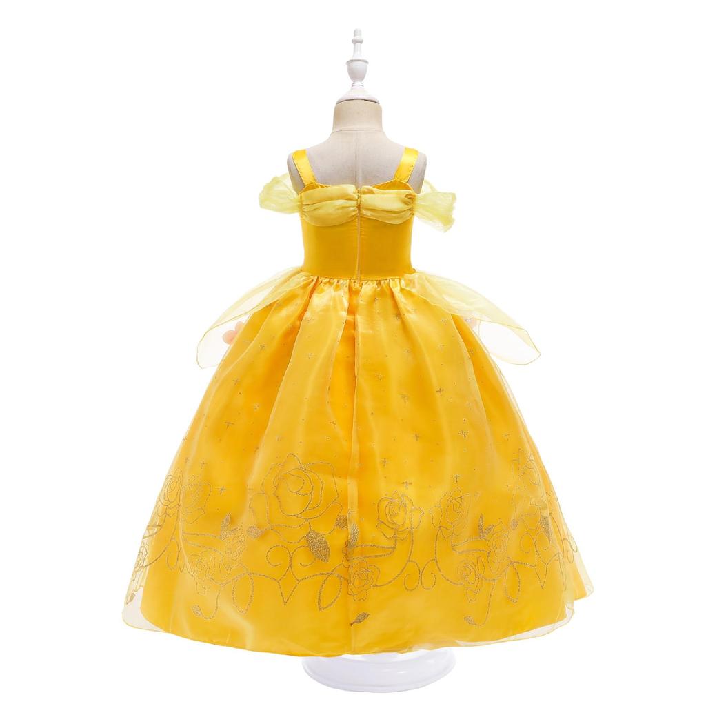 Dětské princeznovské šaty pro dívky Belle párty kostým Dětské Halloweenské Vánoční párty Elegantní šaty
