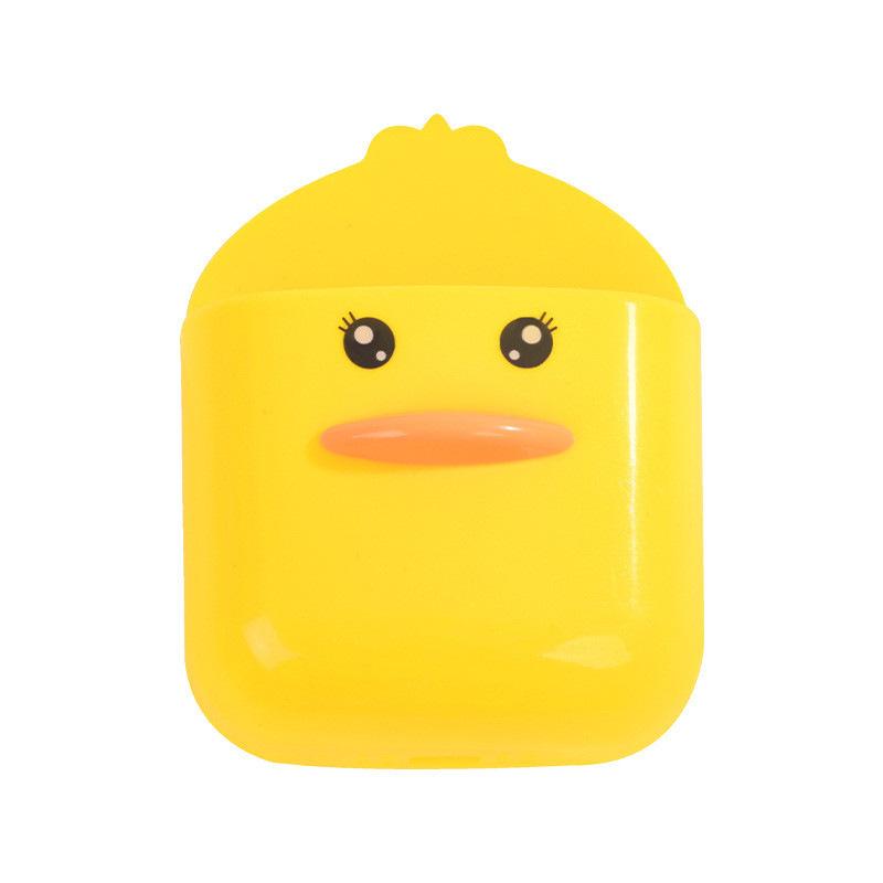 Non-punching Cartoon Yellow Duck Storage Box, Bedside Hanging Stand, Draining Wall-mounted Mobile Phone Charging Stand, Storage Rack