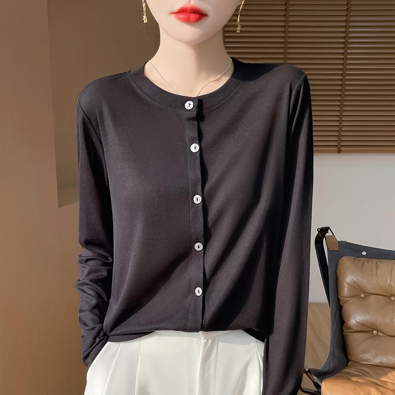 

Жіноча літня сорочка з шовкового шовку шовковиці 50% шовк 50% поліестер дихаючий легкий топ з короткими рукавами для повсякденного життя XL чорний