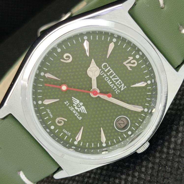 

ВОССТАНОВЛЕННЫЕ ВИНТАЖНЫЕ МУЖСКИЕ ЧАСЫ CITIZEN AUTO 8200 JAPAN DATE GREEN 605-a314143-2 SKU605-a314143