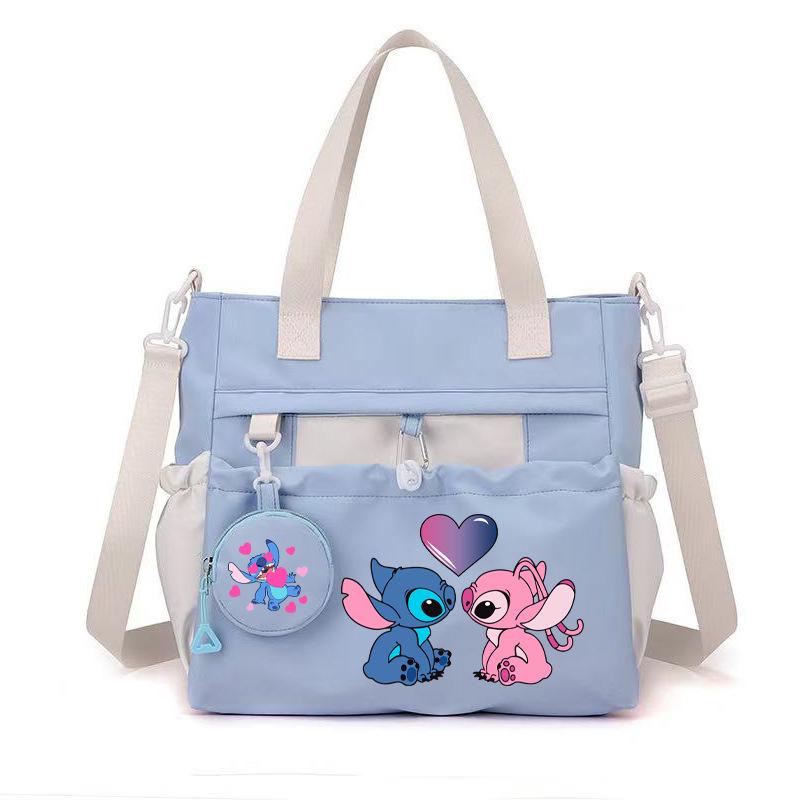 Large capacity nylon cloth tote bag Female student fresh tutoring bag Versatile shoulder messenger bag Carry book bag in class