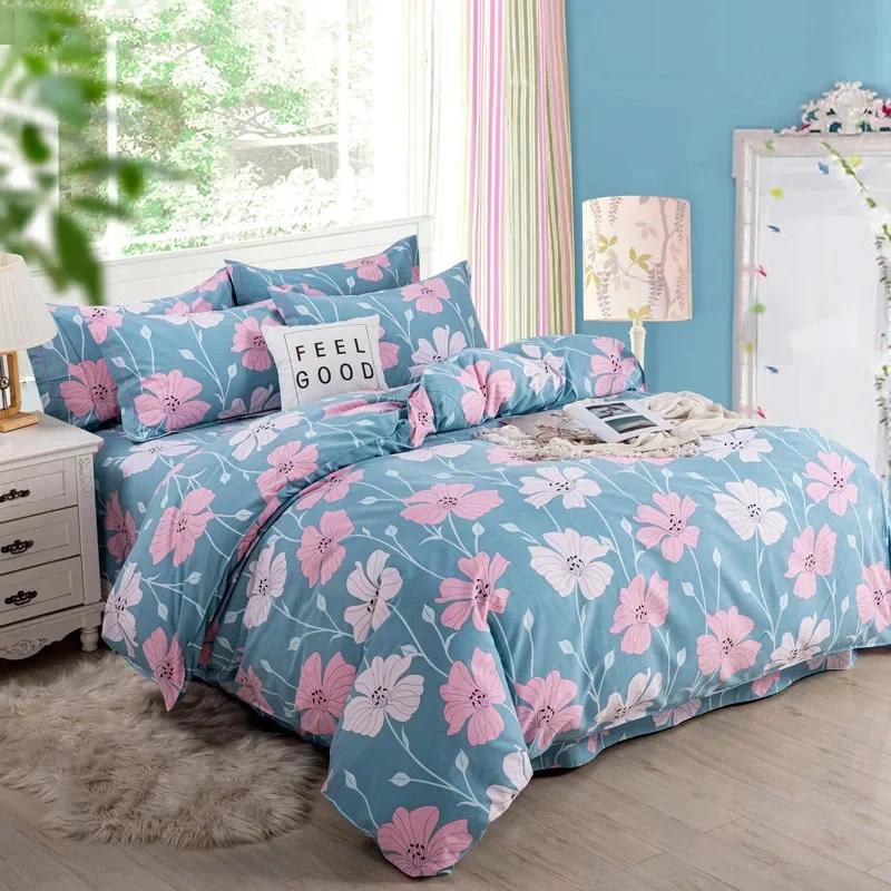 Luxury King Queen Size Bed Duvet Coat Sheet Quilt Cover Set Thickened Pure Cotton Brushed Bedding Four-piece Set