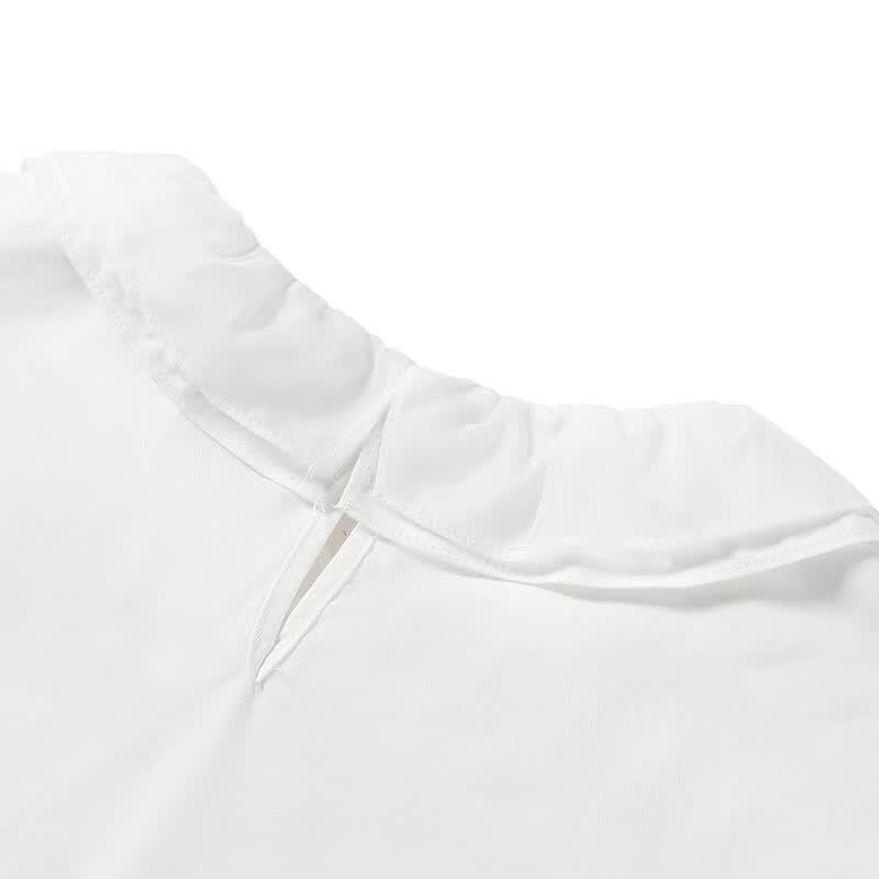 Ledin Cute Chiffon Blouse with Double Doll Collar